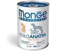 400 g Monge Monoprotein Alimento Completo Monoproteico Cibo Umido Paté per Cani Adulti con Solo Anatra Grain Free e Gluten Free