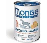400 g Monge Monoprotein Alimento Completo Monoproteico Cibo Umido Paté con Frutta per Cani Adulti con Tacchino e Agrumi Grain e Gluten Free