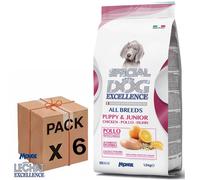 Monge Exc Pollo Riso Puppy Junior 6x1.5kg 9kg Crescita