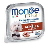 Monge Dog Fresh pate con pezzi di carne - agnello 100 g