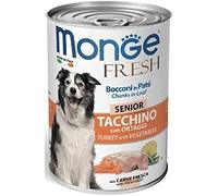 Monge Fresh Bocconi in Patè 24 lattine da 400 g + NutriRiso 1 kg (Tacchino Senior)