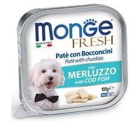Monge Dog Fresh Paté e Bocconcini con Merluzzo 100g