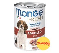 Monge Fresh Paté Cane Adult Bocconi con Agnello - 24x400g