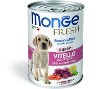 Monge Fresh Puppy Bocconcini in Paté con Vitello e Ortaggi 400 g Alimento Umido per Cani Cuccioli