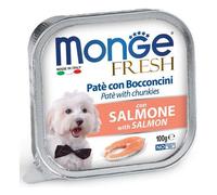Monge Fresh Paté Bocconcini Con Salmone Cibo Umido Per Cani Adulti 100g