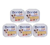Monge Fruit Paté & Bocconcini con Pollo & Lamponi per Cani 5x100 g