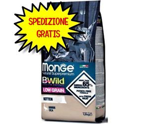 MONGE GATTO CROCCHETTA BWILD LOW GRAIN KITTEN OCA 1,5 KG