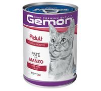 Monge Gemon Adult Patè 400 gr - Manzo - Confezione da 24 pezzi - Cibo umido per gatti - 1° ORDINE? scegli lo sconto BZR5 / BZR20 + 200 punti fedeltà