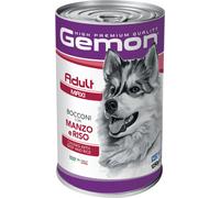 Monge Gemon Dog Adult Maxi Bocconi Manzo e Riso - Lattina Da 1250 Gr - CONFEZIONE RISPARMIO