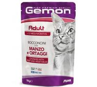 Monge Gemon Cat Adult Bocconcini 100 gr Manzo e ortaggi - confezione da 24 pezzi - Cibo umido per gatti - 1° ORDINE? scegli lo sconto BZR5 / BZR20 + 200 punti fedeltà