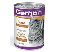 Monge Gemon Cat Adult Bocconcini 415 gr Pollo e tacchino - confezione da 24 pezzi - Cibo umido per gatti - 1° ORDINE? scegli lo sconto BZR5 / BZR20 + 200 punti fedeltà