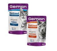 Monge Gemon Cat Sterilised Bocconcini 100 gr Tacchino - confezione da 24 pezzi - Cibo umido per gatti - 1° ORDINE? scegli lo sconto BZR5 / BZR20 + 200 punti fedeltà