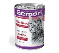 Monge Gemon Cat Sterilised Bocconcini 415 gr Manzo - confezione da 24 pezzi - Cibo umido per gatti - 1° ORDINE? scegli lo sconto BZR5 / BZR20 + 200 punti fedeltà