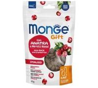 Monge Gift Snack Cat Sterilised Gatto con Anatra e Mirtilli Rossi Filled and Crunchy 60g