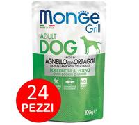 Monge Grill Bocconcini al forno Agnello e Ortaggi 24x 100 gr bustine cane adulto