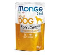 MONGE Grill cibo per cani pezzi di pollo con tacchino 100g