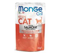 Monge Grill Kitten Ricco in Salmone Cibo Umido Per Gatti Cuccioli 85g