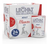 Monge LeChat Excellence Adult Manzo Umido Gatti Bocconcini Buste 2,4kg 24 Pezzi