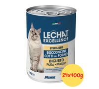 Monge LeChat Excellence Gatto Sterilised Bocconcini Pollo e Maiale - 24x400g