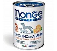 Monge Monoprotein Tacchino Con Agrumi Cibo Umido Per Cani Adulti