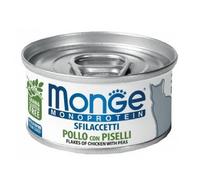 Monge Monoprotein Sfilaccetti Pollo con Piselli 80 g Mangime