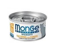 MONGE MONOPROTEIN SFILACCETTI TACCHINO CON CAROTE 80 G