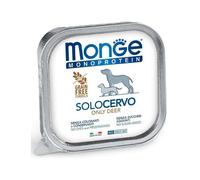 150 g Monge Monoprotein Alimento Completo Monoproteico Cibo Umido Paté per Cani Adulti con Solo Cervo Grain Free e Gluten Free