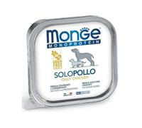 150 g Monge Monoprotein Alimento Completo Monoproteico Cibo Umido Paté per Cani Adulti con Solo Pollo Grain Free e Gluten Free