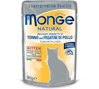 Monge Natural Kitten Busta Multipack 24x80G TONNO CON FEGATINI DI POLLO