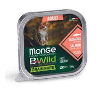 Monge Natural Super Premium Bwild Grain Free Cat 100 gr - Salmone - Confezione da 6 pezzi - Cibo umido per gatti - 1° ORDINE? scegli lo sconto BZR5 / BZR20 + 200 punti fedeltà