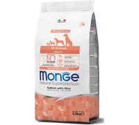 Monge Natural Superpremium ADULT SALMON AND RICE, cibo per cani per tutte le razze (cibo secco per cani con salmone e riso, molto ricco di fibre e vitamine, 2,5 kg)