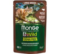 Monge Natural Superpremium BWild Cat Large Breeds Grain Free Busta Multipack 28x85G BUFALO CON ORTAGGI
