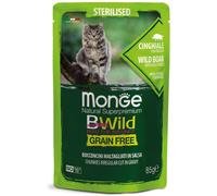 Monge Natural Superpremium BWild Cat Sterilised Grain Free Busta Multipack 28x85G CINGHIALE CON ORTAGGI