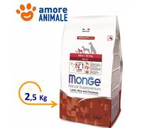 Monge Natural Superpremium Mini Adult Agnello-Riso 2,5 Kg - Crocchette cane cani