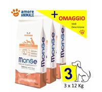 Monge Puppy & Junior Salmone e Riso - 1 / 2 / 3 Sacchi da 12 kg All Breeds cane