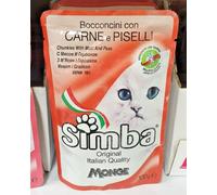 Monge Simba Bocconcini Per Gatti -Pollo e Fegato/Carne e Piselli/Salmone e Orata