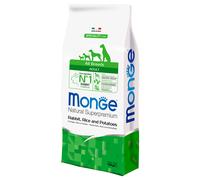 Monge Natural Superpremium All Breeds Adult Monoprotein Coniglio con Riso e Patate 12 kg - Crocchette monoproteiche cane - 1° ORDINE? scegli lo sconto BZR5 / BZR20 + 200 punti fedeltà