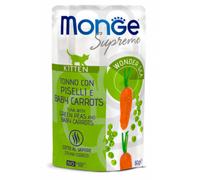 Monge - Buste Supreme Kitten con Tonno, Piselli e Baby Carrots da 80g