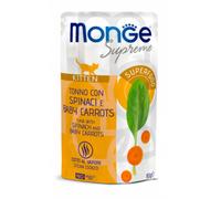 Monge Supreme Kitten in salsa bustina da 80 gr Tonno con spinaci - Cibo umido per gatti - 1° ORDINE? scegli lo sconto BZR5 / BZR20 + 200 punti fedeltà