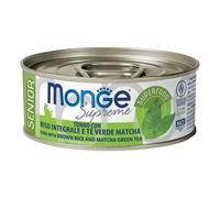 Monge Supreme Cat Senior Tonno con riso integrale e tè matcha - Lattina 80 g