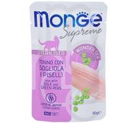 Monge Supreme Sterilised Pezzetti di Tonno con Sogliola e Piselli 4x80