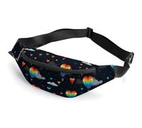 Mongolfiera a forma di cuore che vola nel cielo, Borsa da cintura, borsa a tracolla, Borsa da cintura per allenamento di corsa