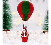 Mongolfiera di Babbo Natale Rivestimento in Tessuto Multicolore, Decorazione Natalizie, Statuina Oggettistica Natalizia Decorativa, Ornamento per Casa, Vetrina, Festività Porta la magia del Natale in