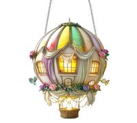 Mongolfiera solare - 20 x 16 cm 2D incandescente lampada solare decorativa da esterno in acrilico, 80 g, leggera, effetto luminoso realistico, per giardino