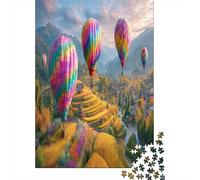 Mongolfiere che fluttuano sopra le risaie doratePuzzle 1000 Pezzi Per Adulti, Giochi Educativi, Sfide, Decorazioni Per La Casa38x26cm/1000pcs