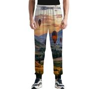 Mongolfiere Volare Tour Sopra le Montagne Pantaloni Casual Uomo Leggero Asciugatura Rapida Allenamento Sport All'aperto Pantaloni, Stile 7, XXL