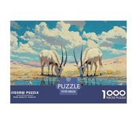 Mongolian Gazelle 1000 Piece Oasis Jigsaw Puzzle For Adults Educational Games Stress Relief Puzzle Exercise The Memory of The Brain for Adults And Kids, Age 12 Years Up 38x26cm/1000pcs