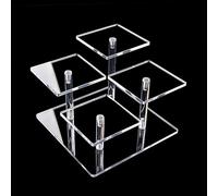 mongtsamz Espositore in Acrilico, Espositore Profumi Trasparente Riser in Acrilico Ripiano per Vetrina in Acrilicoa per Collezionismo Cupcake Dessert Cosmetici e Artigianato, 1 Pezzi