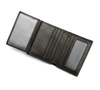 monhinty Portafoglio da Uomo Piccolo e Sottile in Liscia Vera Pelle per Tasca Frontale con Porta Carte di Credito e 2 ID Finestre, RFID Bloccando Portamonete Nero