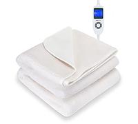 MONHOUSE Coperta Elettrica In Morbido Pile Premium - Coperta Riscaldata - Coprimaterasso Riscaldato Aderente - Lavabile In Lavatrice - Doppio Controller Multi Zone, 9 Impostazioni - Singolo 90X190Cm